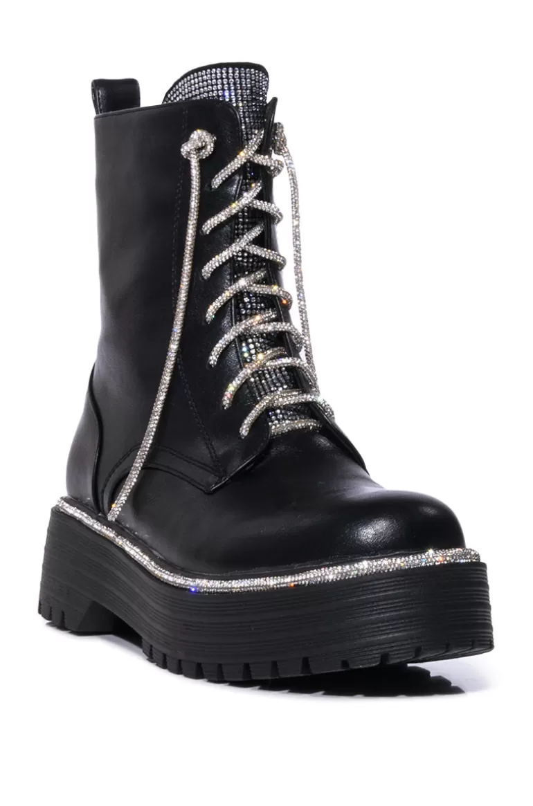 Women AZALEA WANG Attentive- Combat Bootie