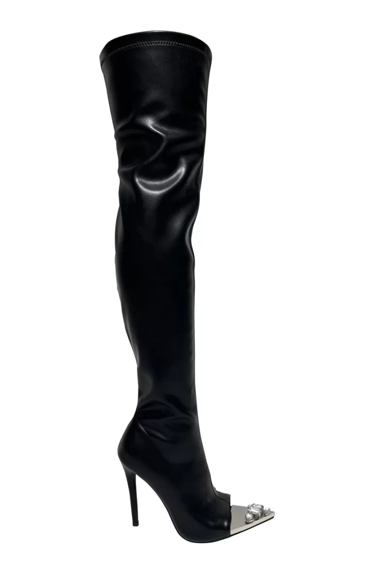 Women AZALEA WANG Clover- Peep Toe Stiletto Boot