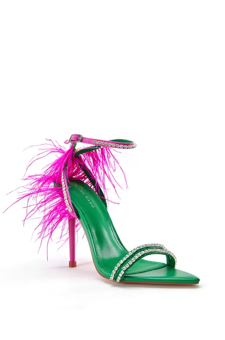 Women AZALEA WANG Ella- Feather Pointed Toe Heeled Sandal