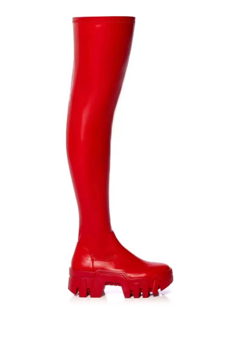 Women AZALEA WANG Favo - 4 Way Stretch Chunky Thigh High Boot