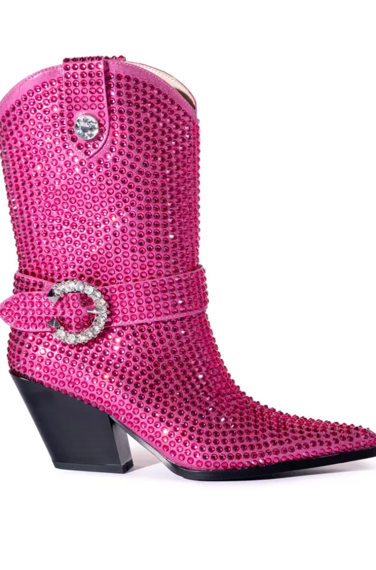 Women AZALEA WANG Federica- Rhinestone Western Bootie