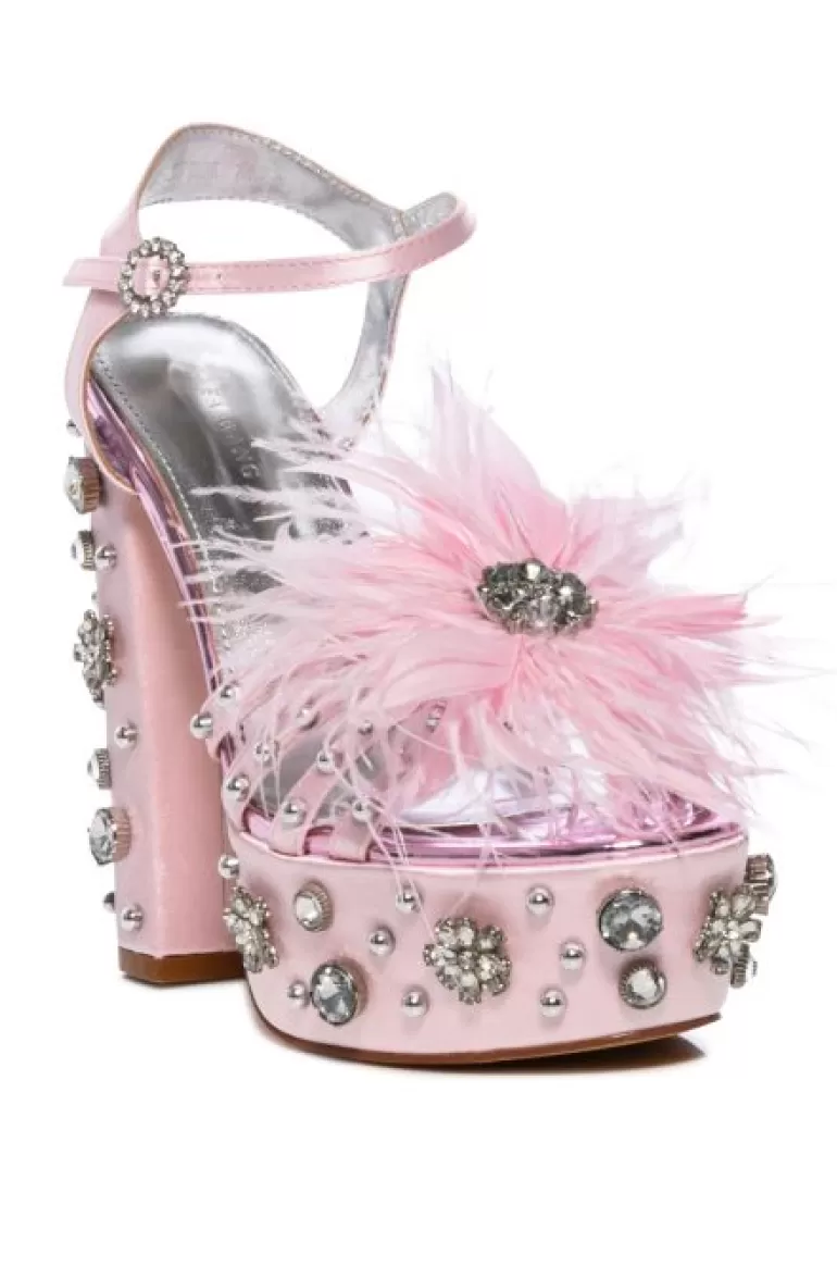 Women AZALEA WANG Kiki- Feather Platform Sandal